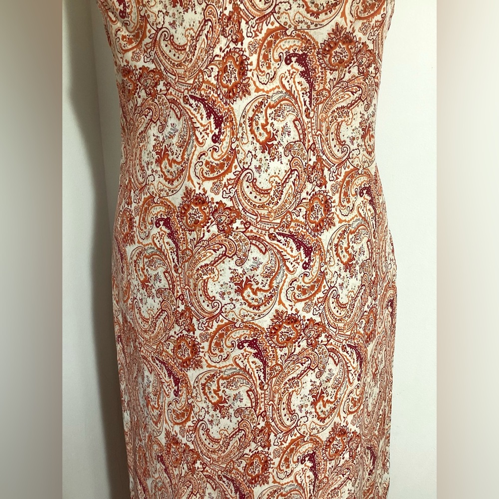 Vintage Y2K Silk Slip Dress Size 12 Cowl Neck Drape Romantic Fairycore Paisley - Picture 10 of 14